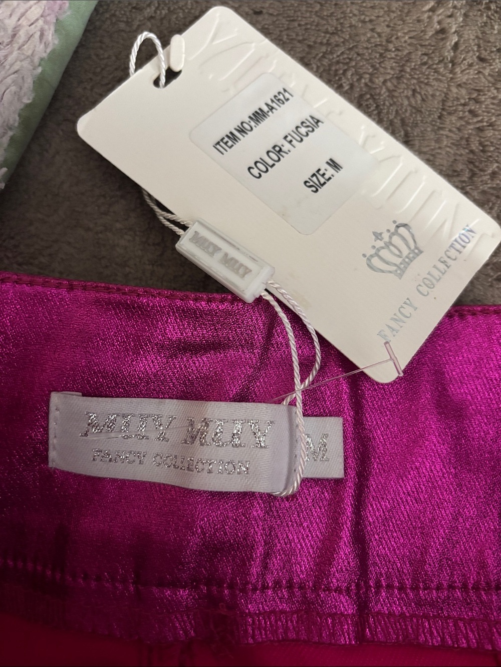 NWT MUY MUY Metallic Fuchsia Pink Cargo Midi Skirt w/ Two Way Zip | Size M - Picture 3 of 11
